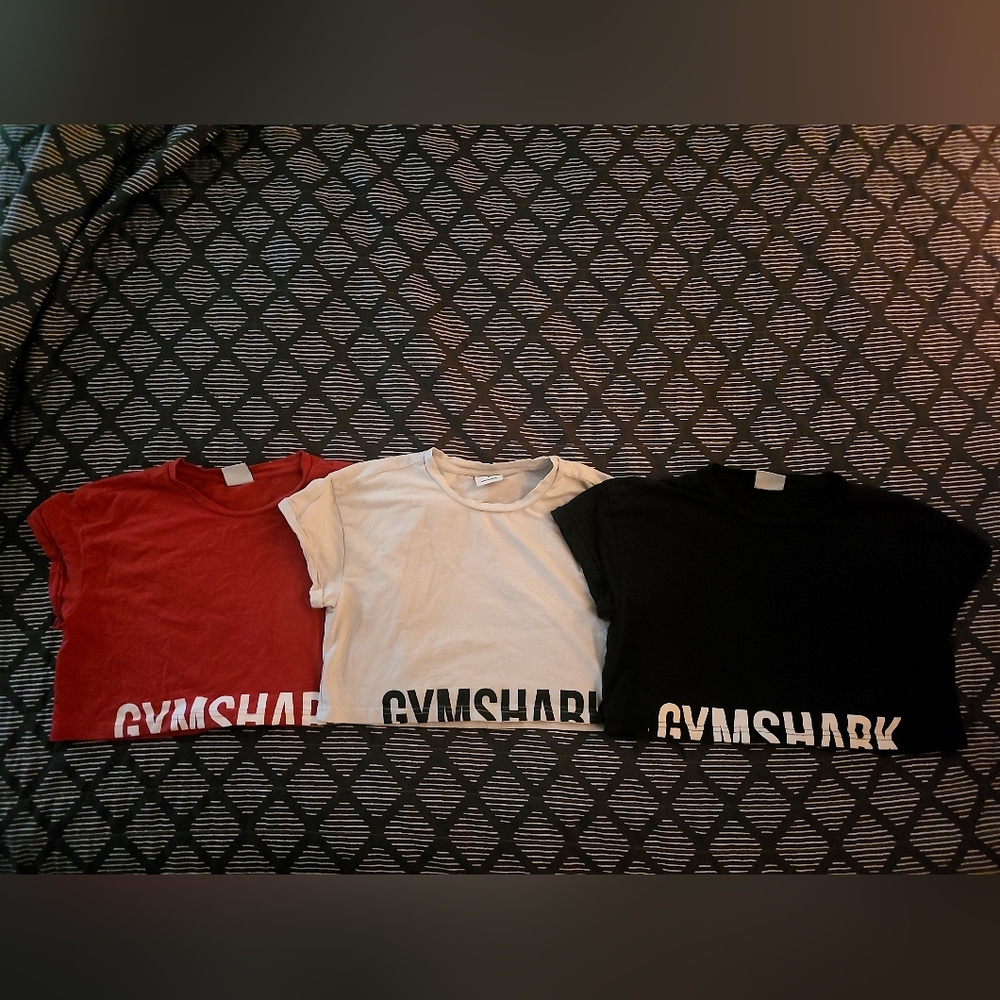 SET OF 3 Gynshark Fraction Crop Tees